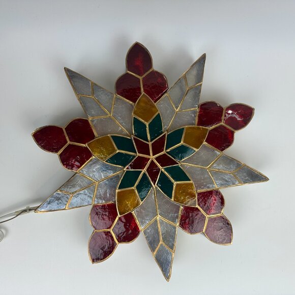 ⭐ Vintage Capiz Shell Parol | 13" Holiday Christmas Star Lantern | Philippines ⭐ - Picture 1 of 13
